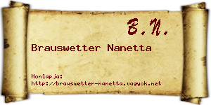 Brauswetter Nanetta névjegykártya